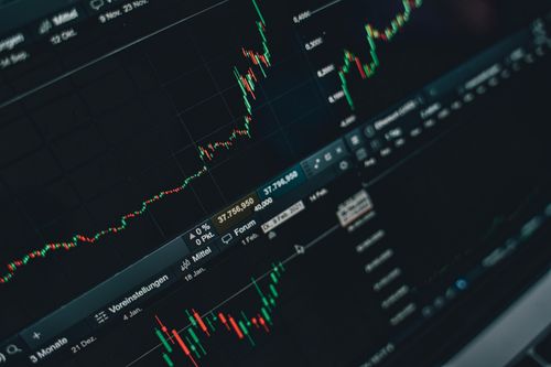 Stock charts on a trading screen